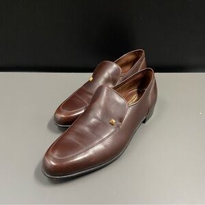 Vtg Florsheim Imperial‎ Gold Bit Penny Loafers Brown Leather Dress Shoes Sz 10 D